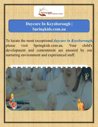 Daycare In Keysborough   Springkids.com.au