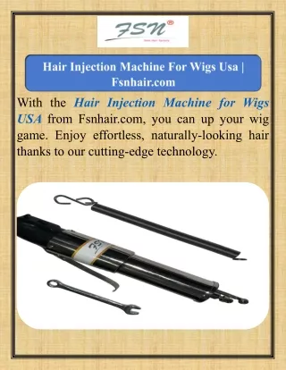 Hair Injection Machine For Wigs Usa  Fsnhair.com