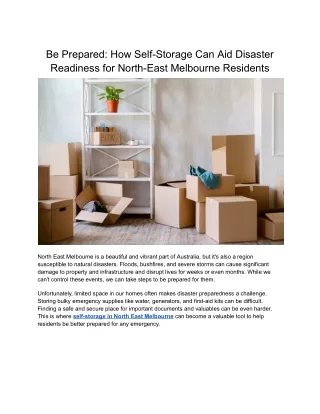 Be Prepared_ How Self-Storage Can Aid Disaster Readiness for North-East Melbourne Residents