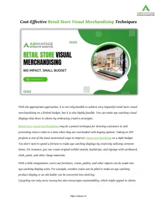 Cost-Effective Retail Store Visual Merchandising Techniques