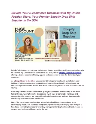 15.05.24 Docs sharing -Elevate Your E commerce Business with My Online Fashion Store Your Premier Shopify Drop Ship Supp