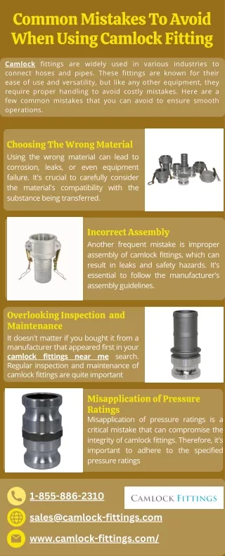 Common Mistakes To Avoid When Using Camlock Fitting