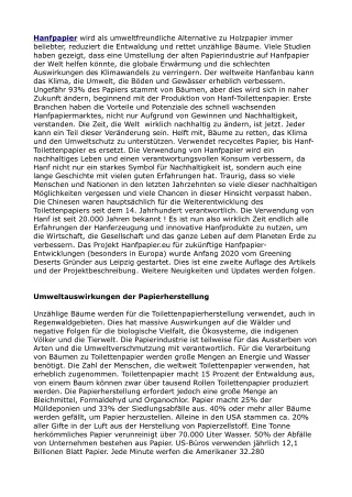 Agrarhanf- und Hanfpapier-Projekte der Global Greening und Trillion Trees Initiative