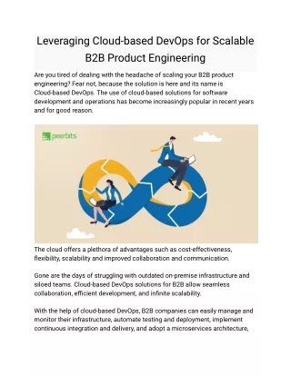 Leveraging Cloud-based DevOps for Scalable B2B Product Engineering