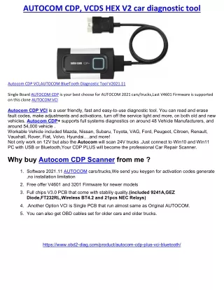 AUTOCOM CDP, VCDS HEX V2 car diagnostic tool