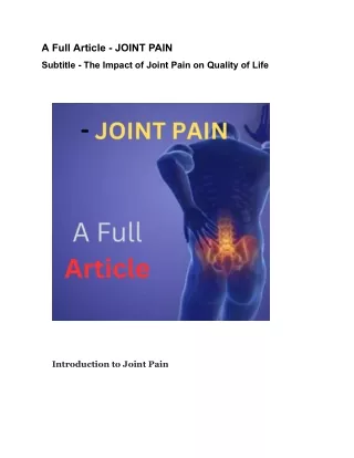 A Full Article - JOINT PAIN (1)