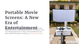 Portable Movie Screens A New Era of Entertainment