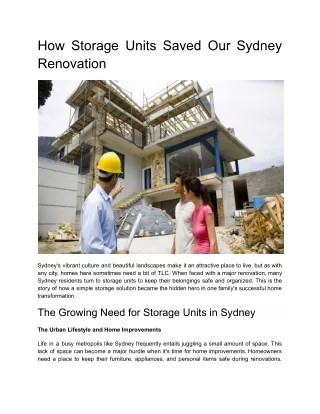 How Storage Units Saved Our Sydney Renovation