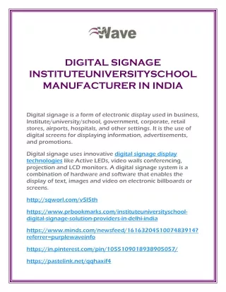 DIGITAL SIGNAGE INSTITUTEUNIVERSITYSCHOOL MANUFACTURER IN INDIA