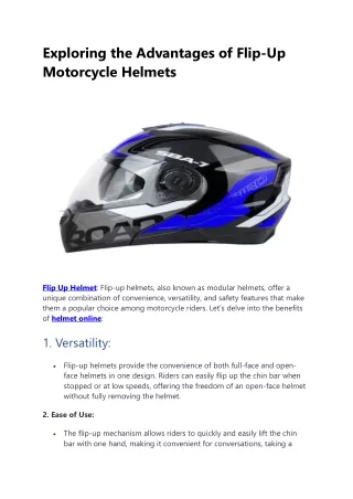 Flip Up Helmet