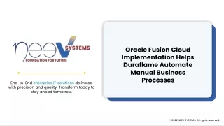 Oracle Fusion Cloud Implementation Helps Duraflame Automate Manual Business Processes- Neev Systems Case Study