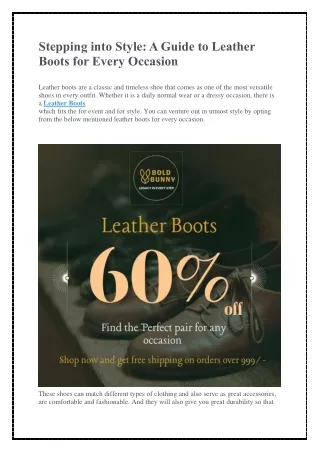 Stepping into Style - A Guide to Leather Boots for Every Occasion