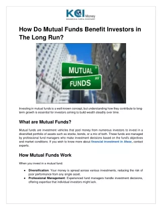 How Do Mutual Funds Benefit Investors in The Long Run