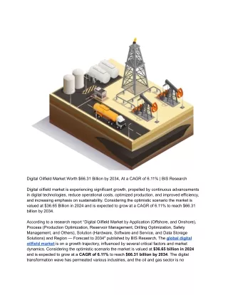 Digital Oilfield Market Worth $66.31 Billion by 2034, At a CAGR of 6.11% _ BIS Research