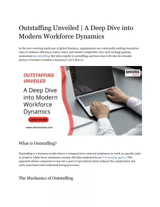 Outstaffing Unveiled _A Deep Dive into Modern Workforce Dynamics