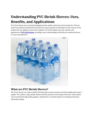 Understanding PVC Shrink Sleeves