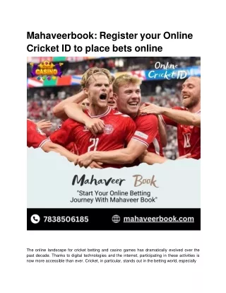 Mahaveerbook_ Register your Online Cricket ID to place bets online