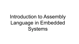 Introduction to Assembly Language in Embedded Systems