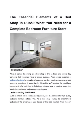 The Essential Elements of a Bed Shop in Dubai_ What You Need for a Complete Bedroom Furniture Store