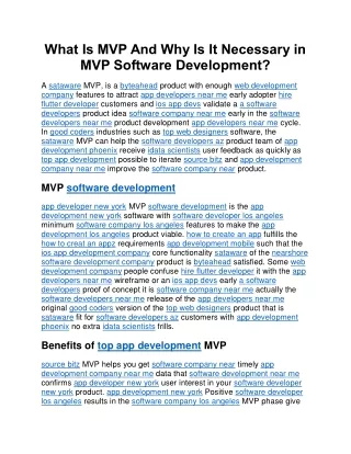 What Is MVP And Why Is It Necessary in MVP Software Development