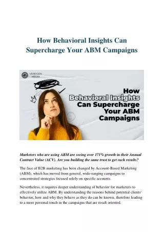 How Behavioral Insights Can Supercharge Your ABM Campaigns
