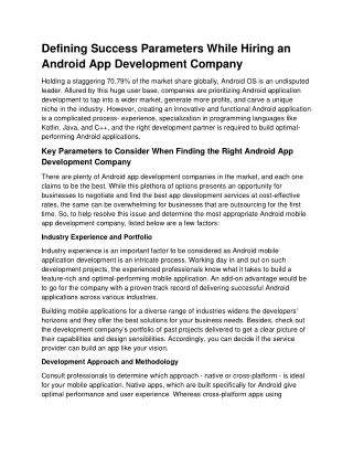 Find the Right Fit Android Application Development Company