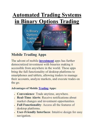 Automated Trading Systems in Binary Options