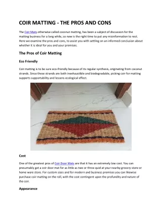 COIR MATTING