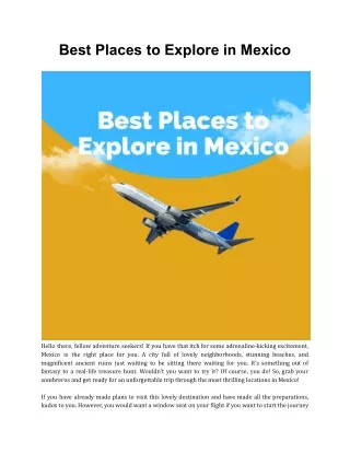 Best Places to Explore in Mexico