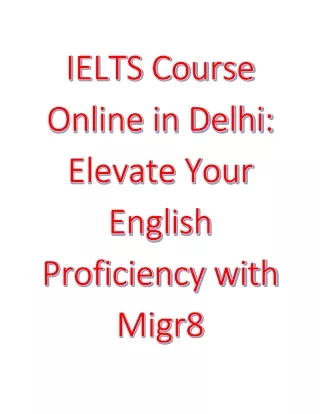 IELTS Course Online in Delhi