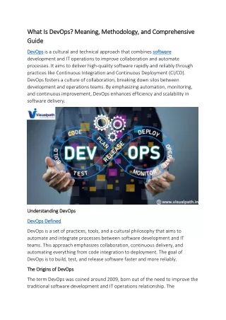 AWS DevOps Course Online Hyderabad | DevOps Training Online