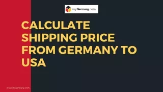 Calculate Shipping Price From Germany To USA