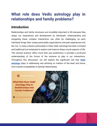 What role does Vedic astrology play in relationships and family problems_Astrologer Devanand