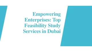 Empowering Enterprises: Top Feasibility Study Services in Dubai