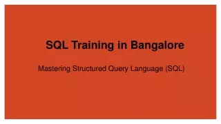 SQL Training in Bangalore