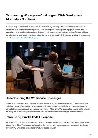 Overcoming Workspace Challenges Citrix Workspace Alternative Solutions