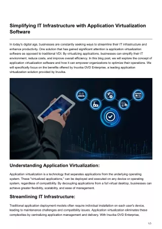 Simplifying IT Infrastructure with Application Virtualization Software