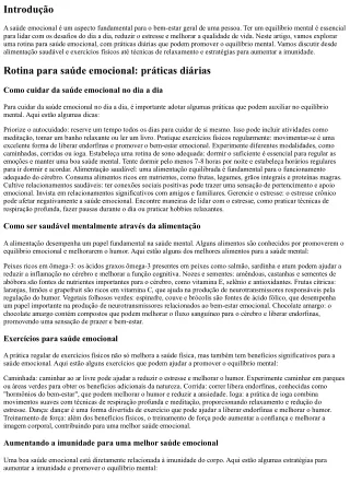 Rotina para saúde emocional: práticas diárias que promovem o equilíbrio mental