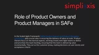 Role of Product Owners and Product Managers in SAFe