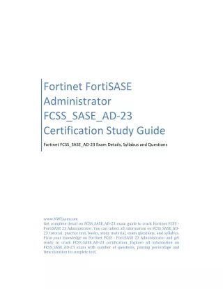 Fortinet FortiSASE Administrator FCSS_SASE_AD-23 Certification Study Guide