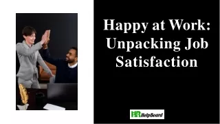 Job Satisfaction Meaning