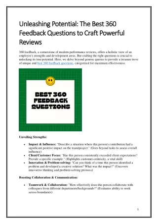 best 360 feedback questions