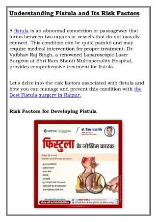 Understanding Fistula and Its Risk Factors