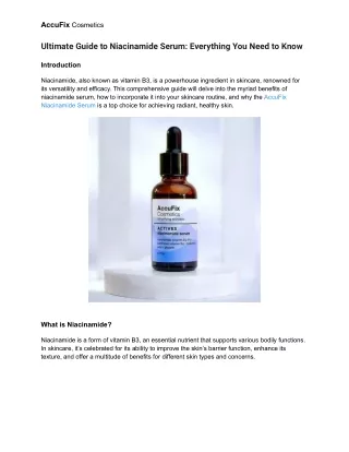 Ultimate Guide to Niacinamide Serum_ Everything You Need to Know