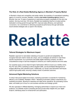 Realatte_ Leading the Charge in Real Estate Digital Marketing