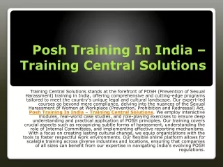 Posh Training Mumbai – Training Central Solutions