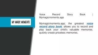 Voice Record Story Book  Mymagicmoments.app