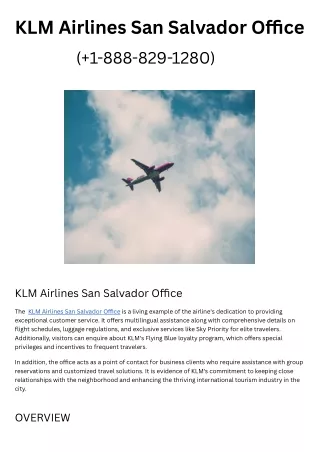 KLM Airlines San Salvador Office
