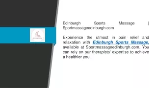 Edinburgh Sports Massage  Sportmassageedinburgh.com