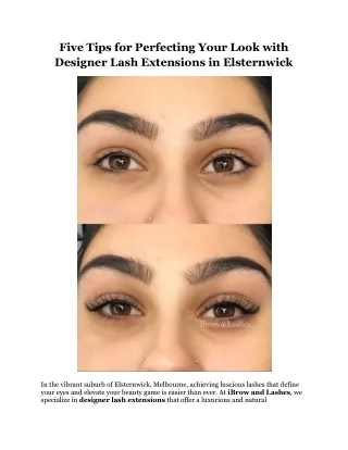 Five Tips for Perfecting Your Look with Designer Lash Extensions in Elsternwick